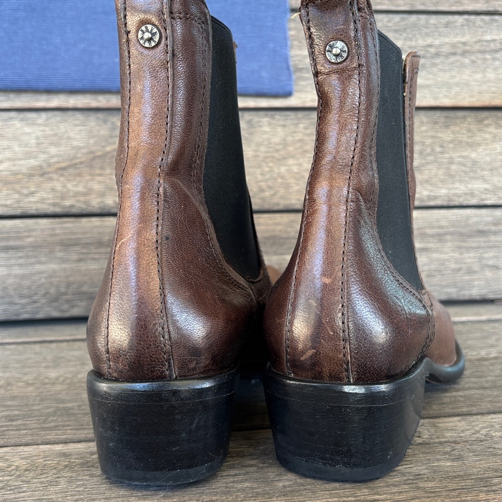 Frye Brown Leather Ankle Boots Womens 9